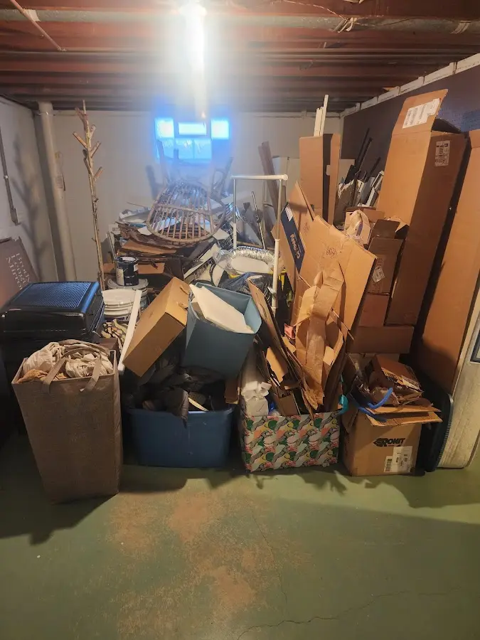 Roll-off dumpster container at job site for 4 Yard Dumpster Rental in Fountain Inn